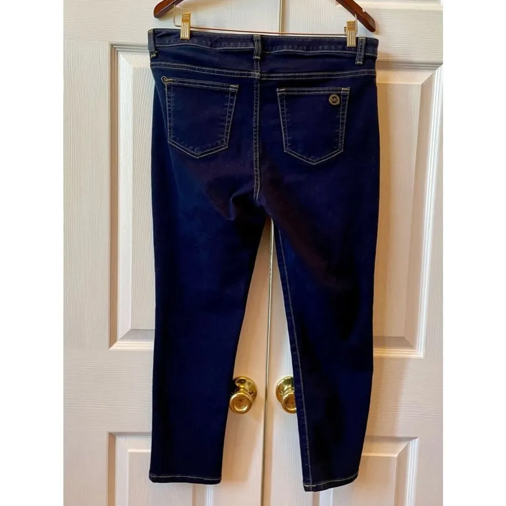 Michael Kors Women's Dark Navy Izzy Cropped Skinny Jeans